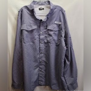 Blue Gingham Performance Vented Fishing Shirt